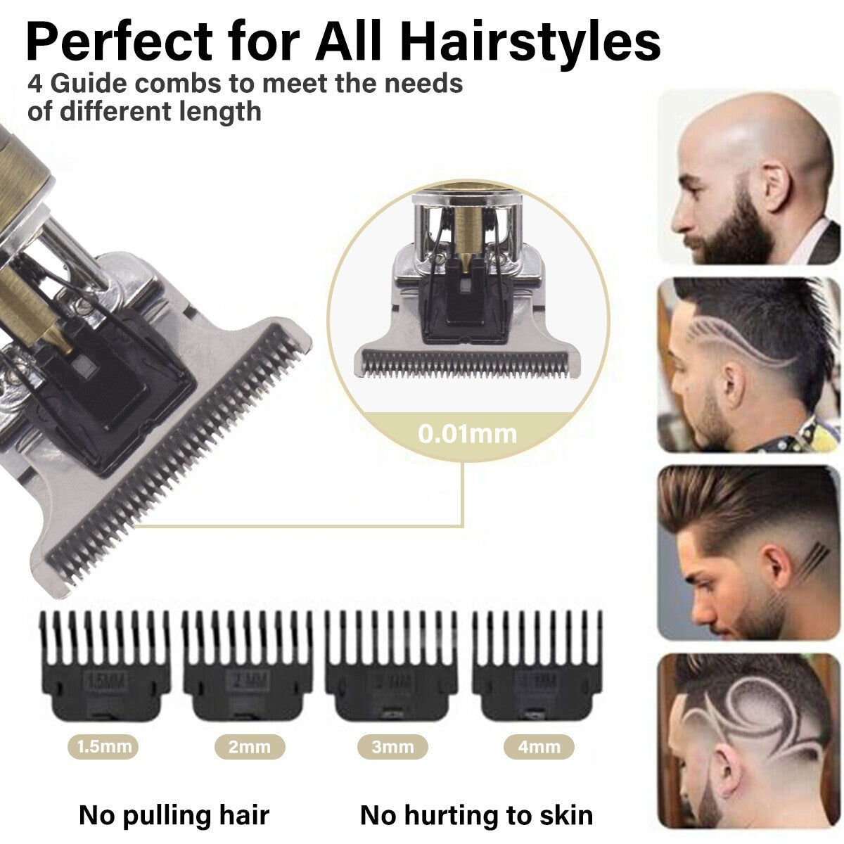 Professional Hair Clippers Trimmer Cordless Shaving Machine Cutting Barber Beard