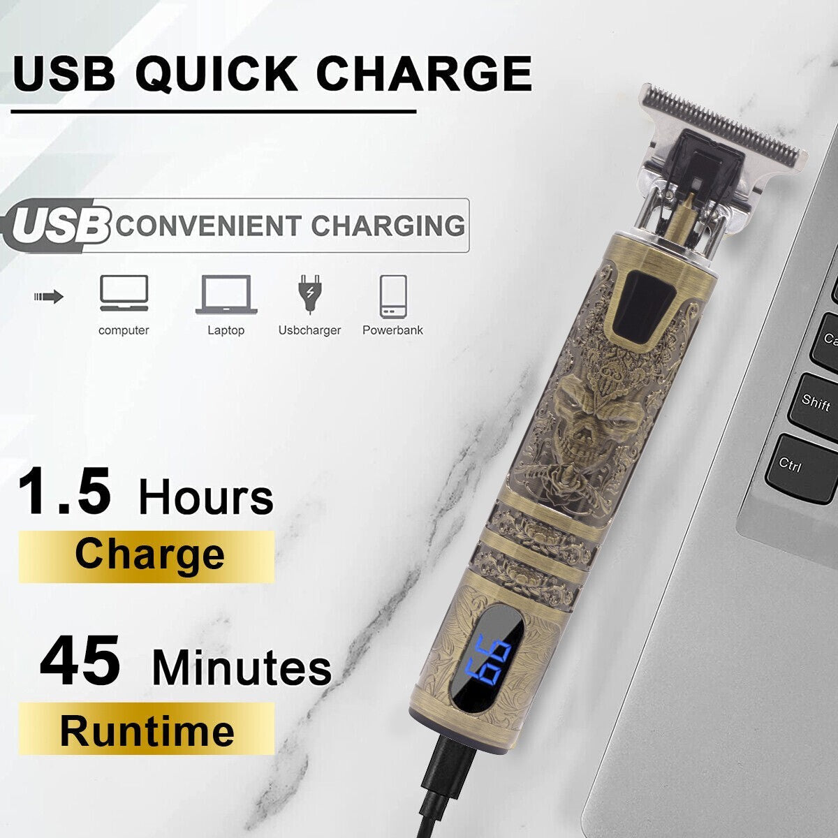 Professional Hair Clippers Trimmer Cordless Shaving Machine Cutting Barber Beard