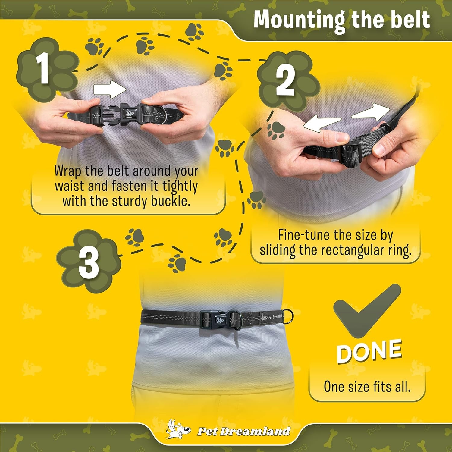 Exquisite Hands-Free Leash for Medium Dogs: Perfect for Active Pet Owners Comfortable, Durable & Ideal for Running, Walking, Hiking. Premium Dog Waist Leash with Bungee. Must-Have Dog Gear